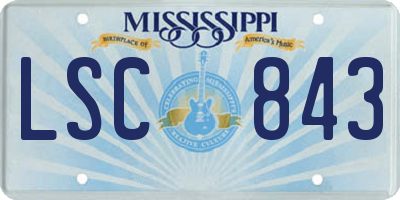 MS license plate LSC843