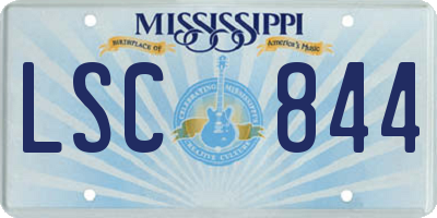 MS license plate LSC844