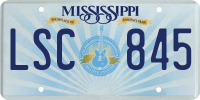 MS license plate LSC845