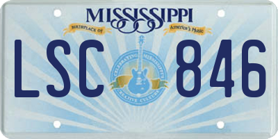 MS license plate LSC846