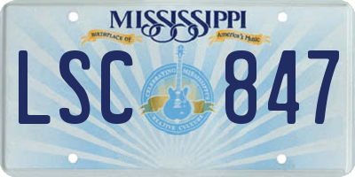 MS license plate LSC847