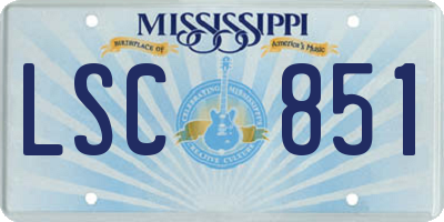 MS license plate LSC851