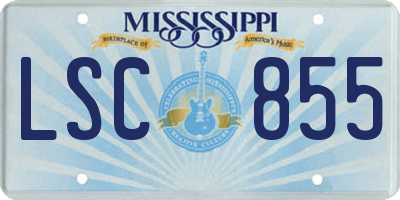 MS license plate LSC855