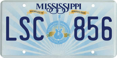 MS license plate LSC856