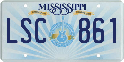 MS license plate LSC861