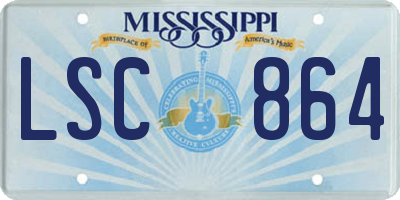 MS license plate LSC864