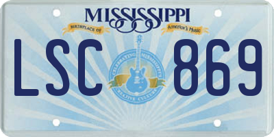 MS license plate LSC869