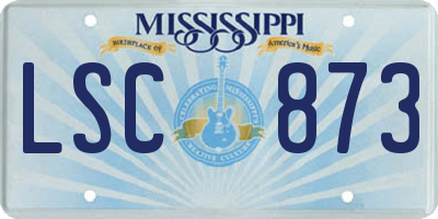 MS license plate LSC873