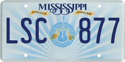 MS license plate LSC877