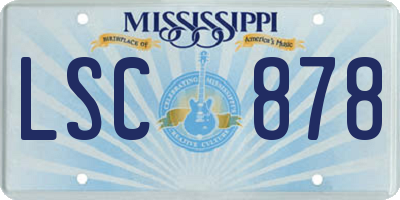 MS license plate LSC878