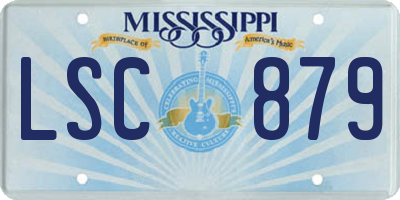 MS license plate LSC879