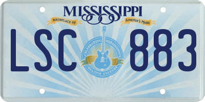 MS license plate LSC883