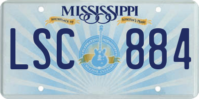 MS license plate LSC884