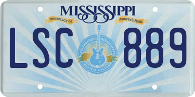 MS license plate LSC889
