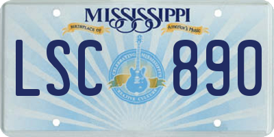 MS license plate LSC890