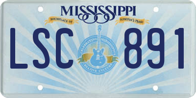 MS license plate LSC891