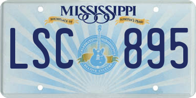 MS license plate LSC895