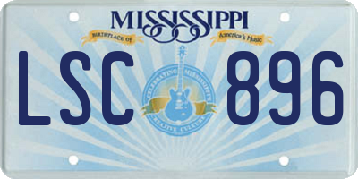 MS license plate LSC896
