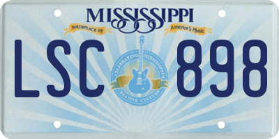 MS license plate LSC898