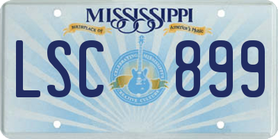 MS license plate LSC899