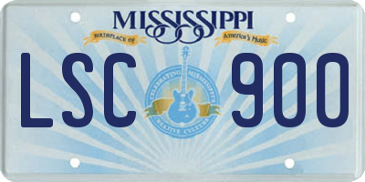 MS license plate LSC900