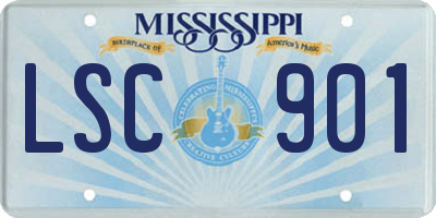 MS license plate LSC901