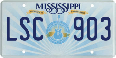 MS license plate LSC903