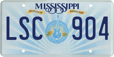 MS license plate LSC904
