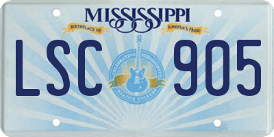 MS license plate LSC905