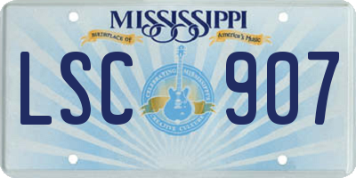 MS license plate LSC907