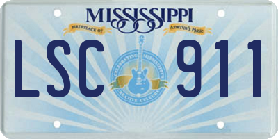 MS license plate LSC911