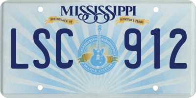 MS license plate LSC912