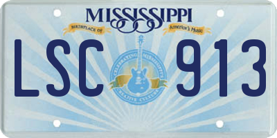 MS license plate LSC913