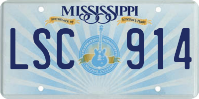 MS license plate LSC914