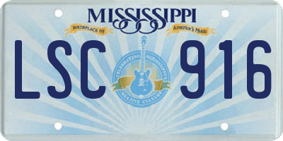 MS license plate LSC916