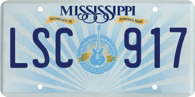 MS license plate LSC917