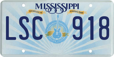 MS license plate LSC918