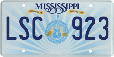 MS license plate LSC923