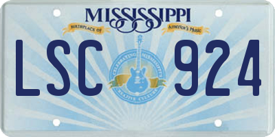 MS license plate LSC924