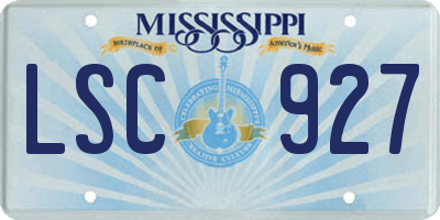 MS license plate LSC927