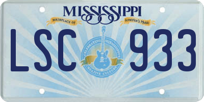 MS license plate LSC933