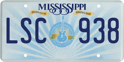 MS license plate LSC938