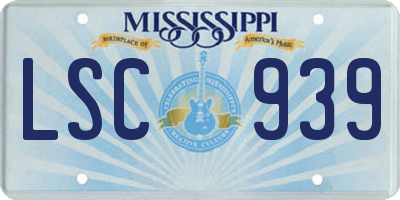 MS license plate LSC939