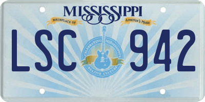 MS license plate LSC942