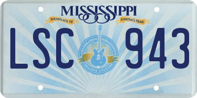 MS license plate LSC943