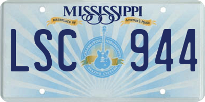 MS license plate LSC944