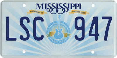 MS license plate LSC947