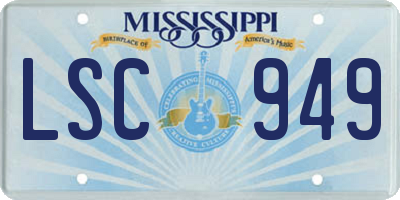 MS license plate LSC949