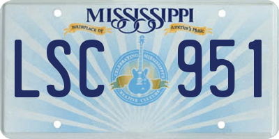 MS license plate LSC951