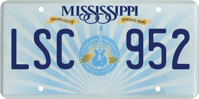 MS license plate LSC952